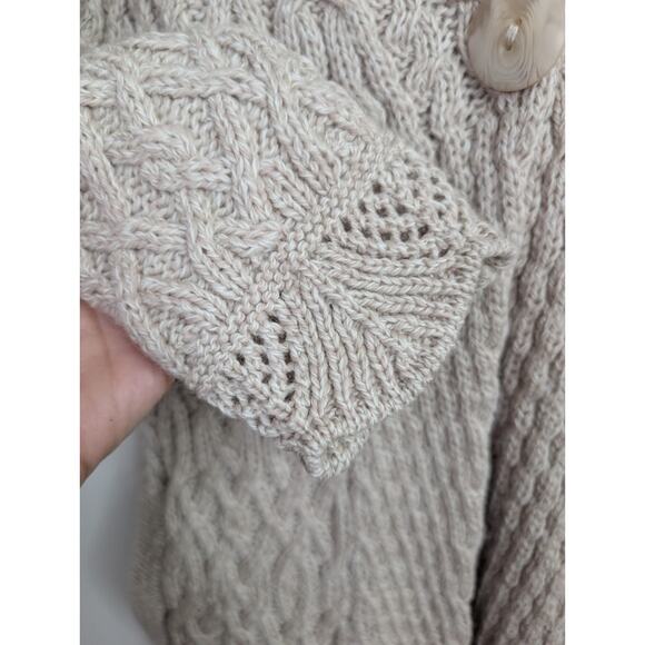 Aran Ireland Long Button Cardigan 100% Merino Wool Womens Size: S - Picture 5 of 9